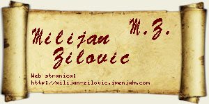 Milijan Žilović vizit kartica